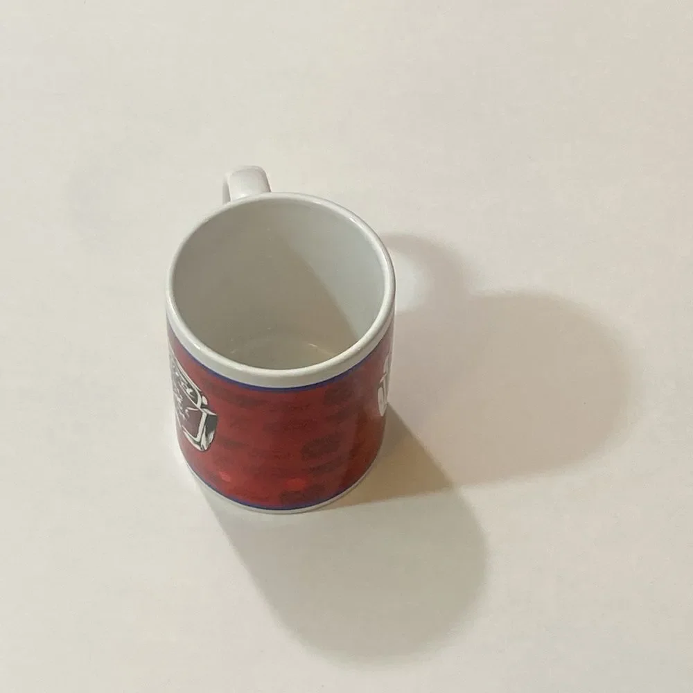 VTG, 60s 70s Ford Motor Company Coffee Mug Lightning Bolt Crest Red